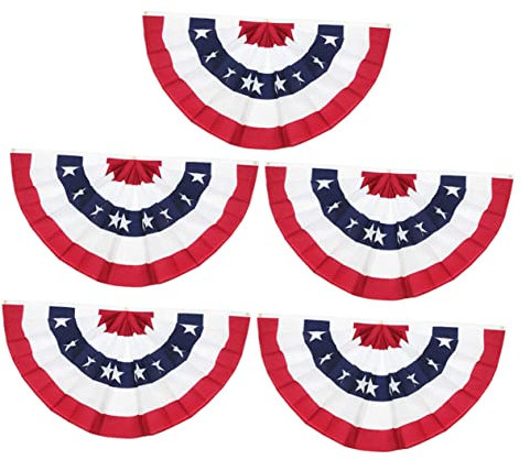 TOVINANNA 5stücke Amerikanische Flaggen Wimpelkette Teiliges Faltfächer-design Für Patriotische Dekoration Für Unabhängigkeitstag Partys Cafés Und Veranstaltungen