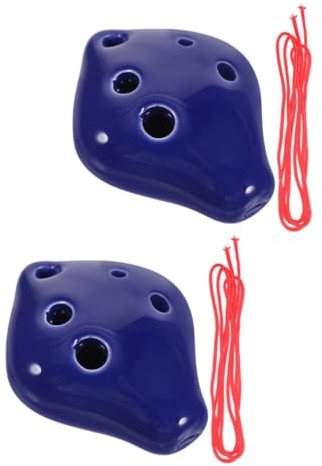 UPKOCH 2stücke Ocarina Aus Keramik C-dur Mit Lanyard Blasinstrument Für Anfänger Für Gruppenaufführungen Langlebig Leicht Zu Reinigen Für Outdoor-aktivitäten