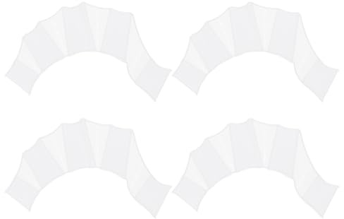 PATIKIL Guantes de Natación de Silicona, 2 Pares de Guantes de Natación con Aletas en Forma de Dedo de Rana para Entrenamiento Acuático, Color Blanco, Talla L
