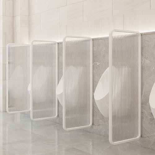 WC Trennwand,Urinal-Trennwand Mit Halbtransparentem Design,Toilettentrennwand Aus Gehärtetem Glas,Wand-Urinal-Trennwand Im Modernen,Urinal-Trennwand Mit Edelstahlrahmen,sichtschutz Schule ( Color : Wh