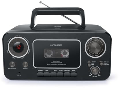 Radio Cassette CD Muse M-182-RDC - Affichage LED - Fonction répétition Totale ou partielle - Lecteur Cassette - Antenne FM