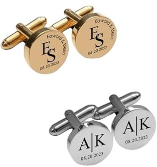 Lot de 2 boutons de manchette personnalisés pour homme, gravure personnalisée pour mariage, cadeau de mariage, cadeau pour garçons d'honneur, cadeau pour témoin, cadeau pour papa