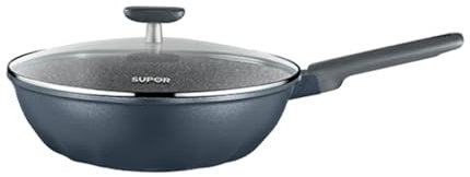 JingYi Store Padella Antiaderente Padella Per La Casa Wok Professionale Padella Per Bistecche Wok In Lega Di Alluminio (Color : Blue, Size : 28cm)