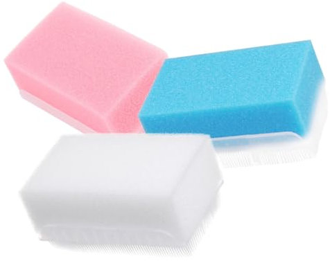 VINTORKY 3pcs Baby Bath Brush and Body Scrubber Set, Soft Sensory Touch Massage Brushes for Newborns, Safe for Cradle Cap Treatment and Gentle Bathing