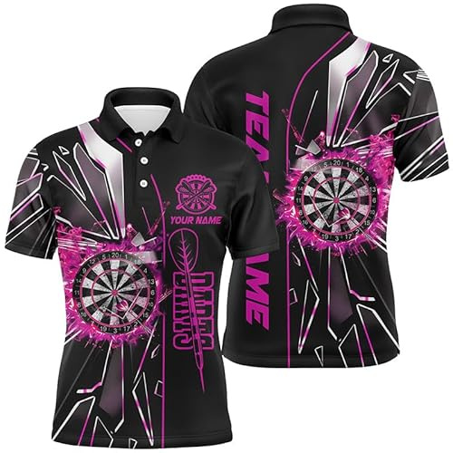 Personalisierte Pinke 3D Darts-Shirts für Männer & Frauen - Individuelle Dartliga-Shirts, Beste Darts-Trikots T1999
