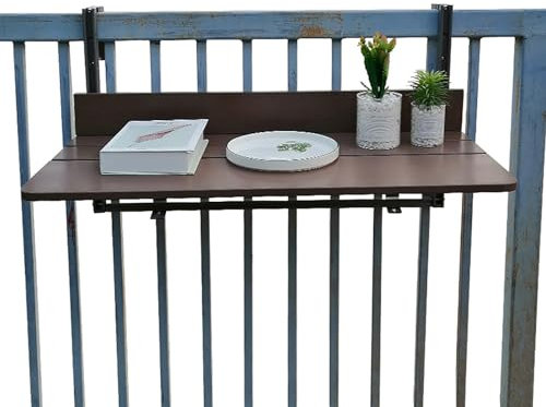 Balkontisch Hängend, Klappbar Balkonhängetisch, Balkontisch Zum Hängen, Höhenverstellbar Balkongeländer Tisch, Balkon Hängetisch Klappbar Beistelltisch Gartentisch, Geländer Tisch Für Terrasse Garten(