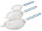 Wiltshire Set of 3 Sieves, Stainless Steel Fine Wire Mesh Strainer with Non-Slip Silicone Coated Handle, Colander & Sifter, Sift Strain Drain & Rinse, 10cm 15cm & 20cm, Dishwasher Safe, Petrol Blue
