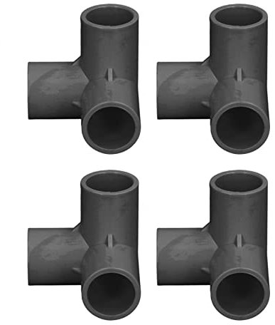 Aramox 10PCS 3 Way PVC Plastic Tee Corner Connector 20mm Inner Dia Greenhouse Furniture Water Pipe Fittings (Black)