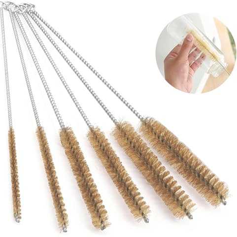 6 Piezas Cepillos De Latón, Cepillo De Tubo De Latón , Cepillo Alambre, Para Eliminación De Óxido Corrosión Pintura Para Limpieza De Agujeros