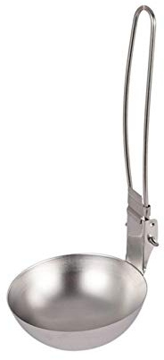 Serving Ladle, Folding Camping Ladle, Stainless Steel Ladle, Portable Kitchen Ladle with Colander and Comfortable Handle for Kitchen and Outdoor Picnic, Serviz Ladle
