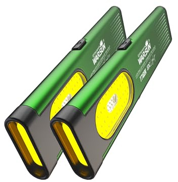 WARSUN T7 Pro EDC Torch, 400 Lumens Compact Pocket Flashlight, USB-C Rechargeable, IPX4 Water Resistant, Dual Material Body, Red & Blue Strobe Light (Green-2Pcs)