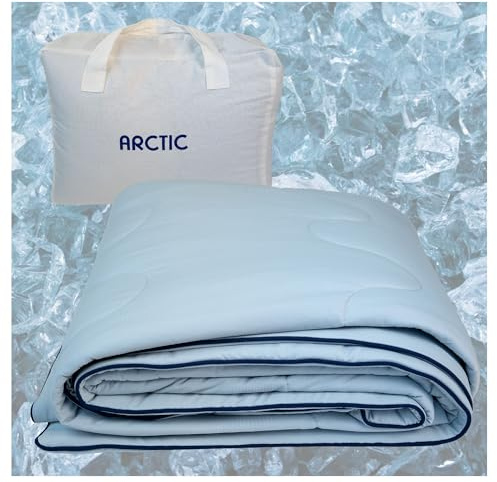 Arctic Polaris Kühlende Sommerdecke 140x200 | Atmungsaktive Nylon-Spandex Bettdecke | Seidig-Weich & Temperaturregulierend | Waschbar 30°C | Ultraleichte Decke mit Aufbewahrungstasche
