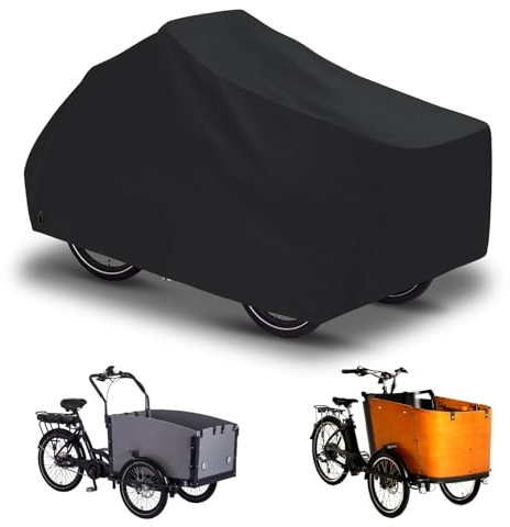 Lasthjulsskydd, cykelskydd vattentätt av 420D oxfordtyg svetsade innersömmar cykelgarage för lasthjul presenning trehjuling cykelskydd tvåspår