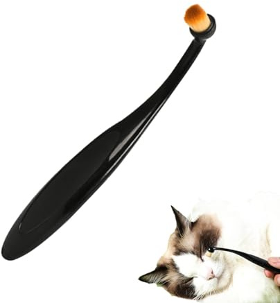 Pennello per rimuovere le macchie di lacrimazione | Fibra superfinale lavabile a setole lunghe e affusolate | Pettine per la cura degli occhi del cane | Pulizia degli occhi degli animali domestici