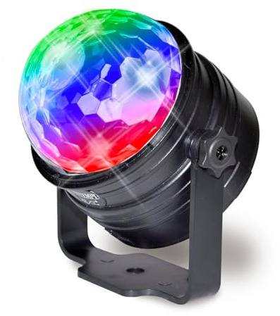Bontempi | LED Party Light Sfera con Luci LED da Discoteca, Telecomando, Supporto con Ventosa, Rotazione Regolabile, 11x9.1x8.5cm