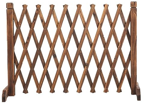 Clôture de terrasse extensible en bois massif – Panneaux brise-vue rétractables et mobiles pour cour et jardin, 4 hauteurs réglables (marron, 65 cm)