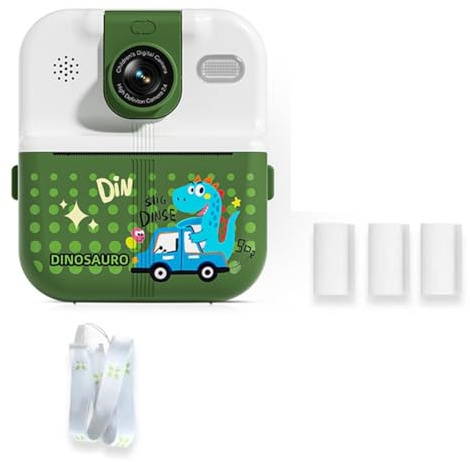 Flaroey Appareil Photo pour Enfants Appareil Photo Enfants Dinosaur Panda Imprimante Photo pour Enfants Dinosaur