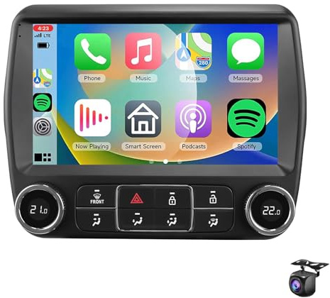 9-tums Android 14 bilstereo för Ch-evrolet Camaro 2010-2015 IPS pekskärm radio 5G WiFi Carplay och Android Auto stöd för backkamera GPS FM Navi Bluetooth 5.0 SWC(Color:4 CORE 2+32G)