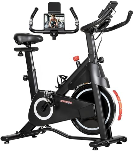 SPORTNOW Vélo d'Appartement avec Résistance Magnétique Réglable, Écran LCD
