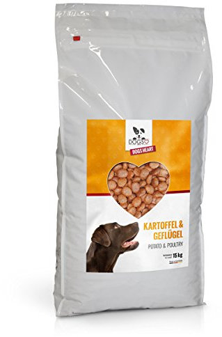 DOGS-HEART Geflügel & Kartoffel 15 kg Getreidefreies Hundefutter mit hohem Fleischanteil, Glutenfrei - ohne Zusatz von Zucker, Mais oder Weizen