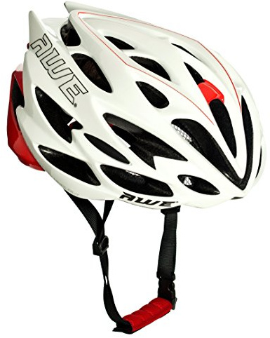 AWESpeed™ Bike Helmet Road Helmet Adult Mens Womens 55-58cm Bicycle Helmet White/Red Medium Adjustable Lightweight In Mould *AWE 5 year Crash Replacement Policy, CE-EN 1078:2012:A1:2012 standard