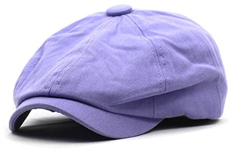 oonui Schiebermütze Herren Ballonmützen Aus Fester Baumwolle Für Herren, Flache Schirmmütze, Für Damen, Baskenmütze, Lila, 55-60 cm