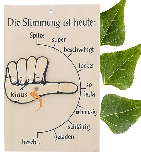 HOFMEISTER® Stimmungsbarometer personalisiert - lustiges Geschenk für Büro, Kollegen, Familie, Zimmertüren