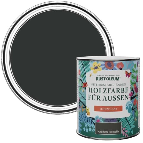 Rust-Oleum Black Mould-Resistant Garden Paint In Satin Finish - Natural Charcoal - (BLACK) 750ml