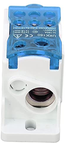 Bornier Rail DIN, 690V 160A Couvercle Transparent PA66 (Bleu)