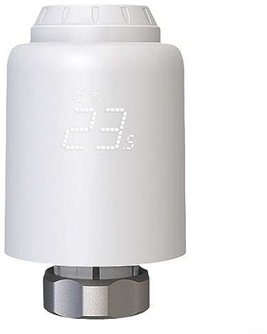 Termostato intelligente per radiatore – WiFi Smart Radiator Valve, controllo digitale del riscaldamento tramite app, facile installazione, risparmio energetico, funziona con Alexa e Assistant