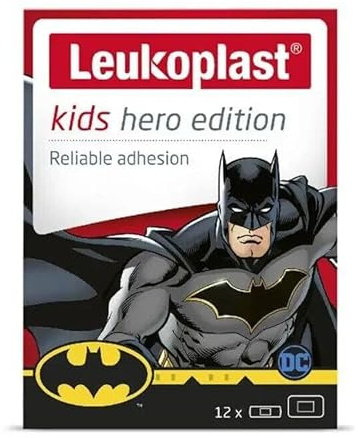 Leukoplast Kids Plasters Batman Hero Edition - Fun & Safe Healing with Water-Resistant, Latex-Free Children's Plasters - Assorted Multi-Pack (X3 Pack)