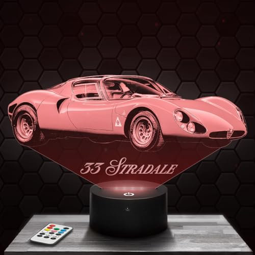 Lampephoto.fr - Lampe 3D Voiture 33 Stradale Alfa R, Idée Cadeau deco Supercar Sport Vehicule Tuning, Lampe deco Bureau Salon Voiture 33 Stradale Alfa R, Idée Cadeau Noel Fan de 33 Stradale Alfa R