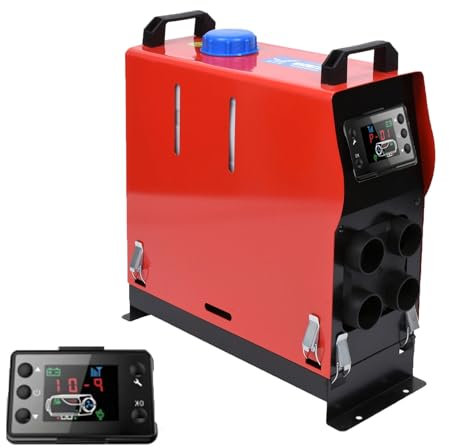 Gtzly CalefaccióN Estacionaria de Frecuencia de 5000 W, Calentador de Aire DiéSel de 12V/24V con Silenciador Remoto Y Pantalla LCD, 10 Velocidades de Viento Ajustables (Color : 24V)