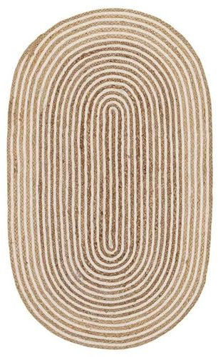 Jaipur Art And Craft Natürlicher Jute-Teppich, wendbar, oval, für Wohnzimmer, modern, handgefertigt, Teppichgröße – (6x9 Quadratfuß), (72x108 Zoll), (180x270 cm)
