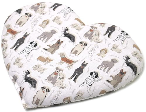 GIRAFFENLAND Kirschkernkissen Herz ca. 30x25cm - Bio Stoff Liebe Hunde - Wärmekissen - Körnerkissen - Ein charmantes Geschenk