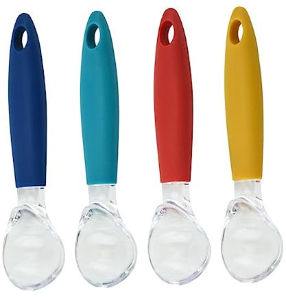 Cabilock Dessert Spoon Ice Cream Scoop 4pcs Kitchen Ice Scoops Smooth Handle Ideal for