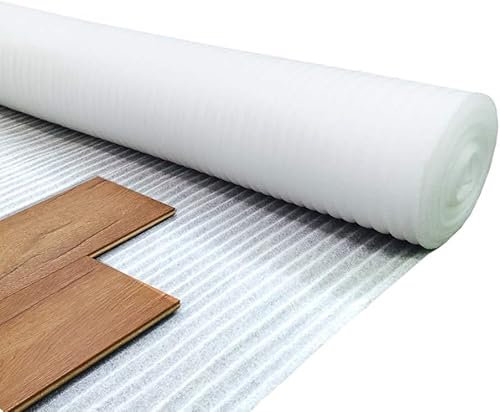 Wood & Laminate Underlays - Floor Leveling & Damp Proof Membrane Properties - 2mm 3mm and 5mm Thickness - Heat Insulation & Sound Proofing By KK (2mm White (1m x 7.5m))
