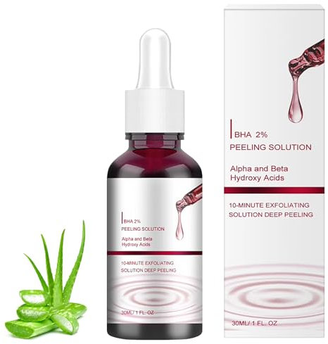 AHA 30% + BHA 2% Exfoliate-Gesichtsserum, 30ml Fruchtsäureessenz Flüssige, Hautreinigende Salicylsäurelösung, Poren Verkleinern, Reduziert Feine Linien, Schönheitsfehler, für Strahlende Haut