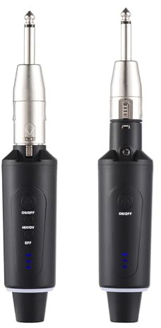 CHOYUE Microphone sans Fil XLR émetteur et récepteur 48 V UHF système de Micro sans Fil pour mixeur Audio Guitare électrique Basse Microphone Dynamique sans Fil Rechargeable émetteurs récepteurs
