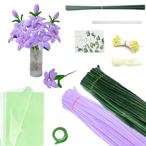 wuyukeji Scovolini Colorati per Lavoretti,240 Pezzi Tubi Pulitori per Pipe Fai da Te,Bastoncini Decorativi in Ciniglia Viene Fornito con Carta da Regalo, Nastro e Nastro Adesivo,per Realizzare Gigli