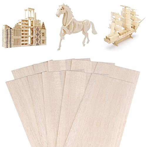 10 láminas de madera de balsa contrachapada, recortes de madera sin terminar for proyectos de manualidades, modelismo en madera, pirograbado, pintura y grabado.(200 * 300 * 2mm)