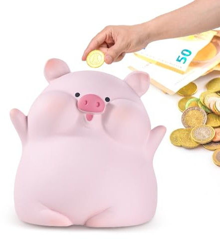 Hucha de cerdo de la suerte, bonita hucha con apertura para billetes, ahorro de monedas, decoración de habitaciones, regalos, regalo de cumpleaños para niñas, niños, adultos