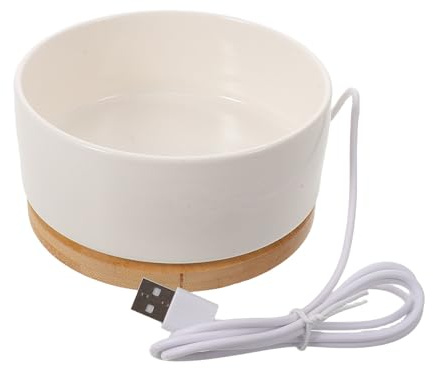 Toddmomy Set di Ciotole Termiche in Ceramica da 350ml per Gatti e Piccoli Cani, Resistente Agli Odori, Facile da Pulire, per Uso Invernale e Interno