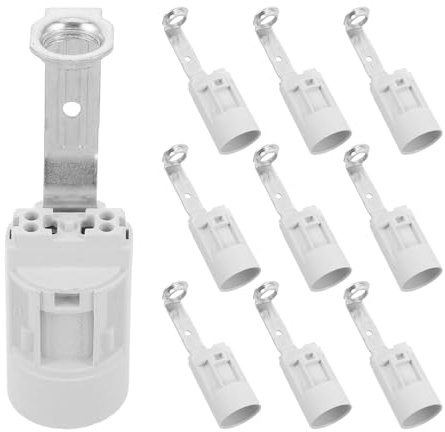 Gatuida Lot de 10 douilles E14 douilles à visser - supports pour ampoules de lustre et de bougie - fixations pour plafonniers et appliques murales (80 mm).