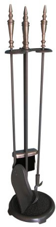 Kamino-Trend 337061 Kaminbesteck 4-teilig, Stahl gussgrau H ca.73 cm