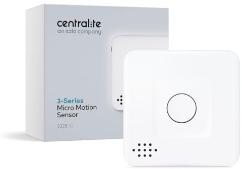 Centralite by Ezlo Micro Motion Sensor - Home Automation and Security - Lighting Scenes, Security Alarm, Alerts upon Motion Detection - Zigbee