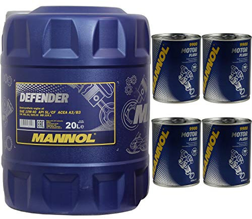 MANNOL Defender 10W-40 API SL/CF MN7507-20 Huile de rinçage moteur Flush 20 l