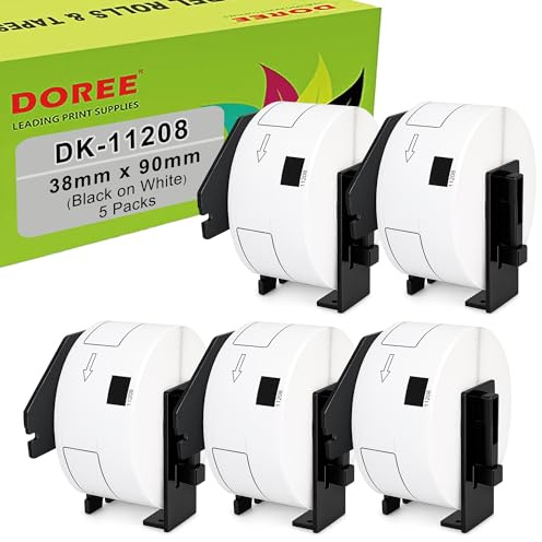 Doree 5 Rollen DK11208 38 X 90 mm Adressetiketten 400 Etiketten Pro Rolle
