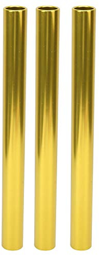 Track Field Relay Batons, 3Pcs/Pack Aluminum Alloy Batons Race Equipments for Outdoor Team Running Race Student Relay Events (Gold)