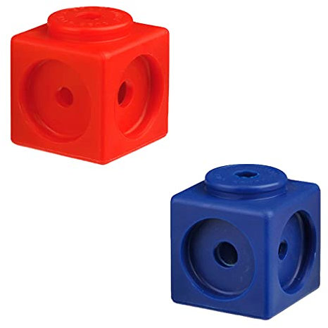 Wiemann Lehrmittel 40 Riesen-Steckwürfel für Kita und Grundschule, Kantenlänge 3,4 cm (Rot/Blau)